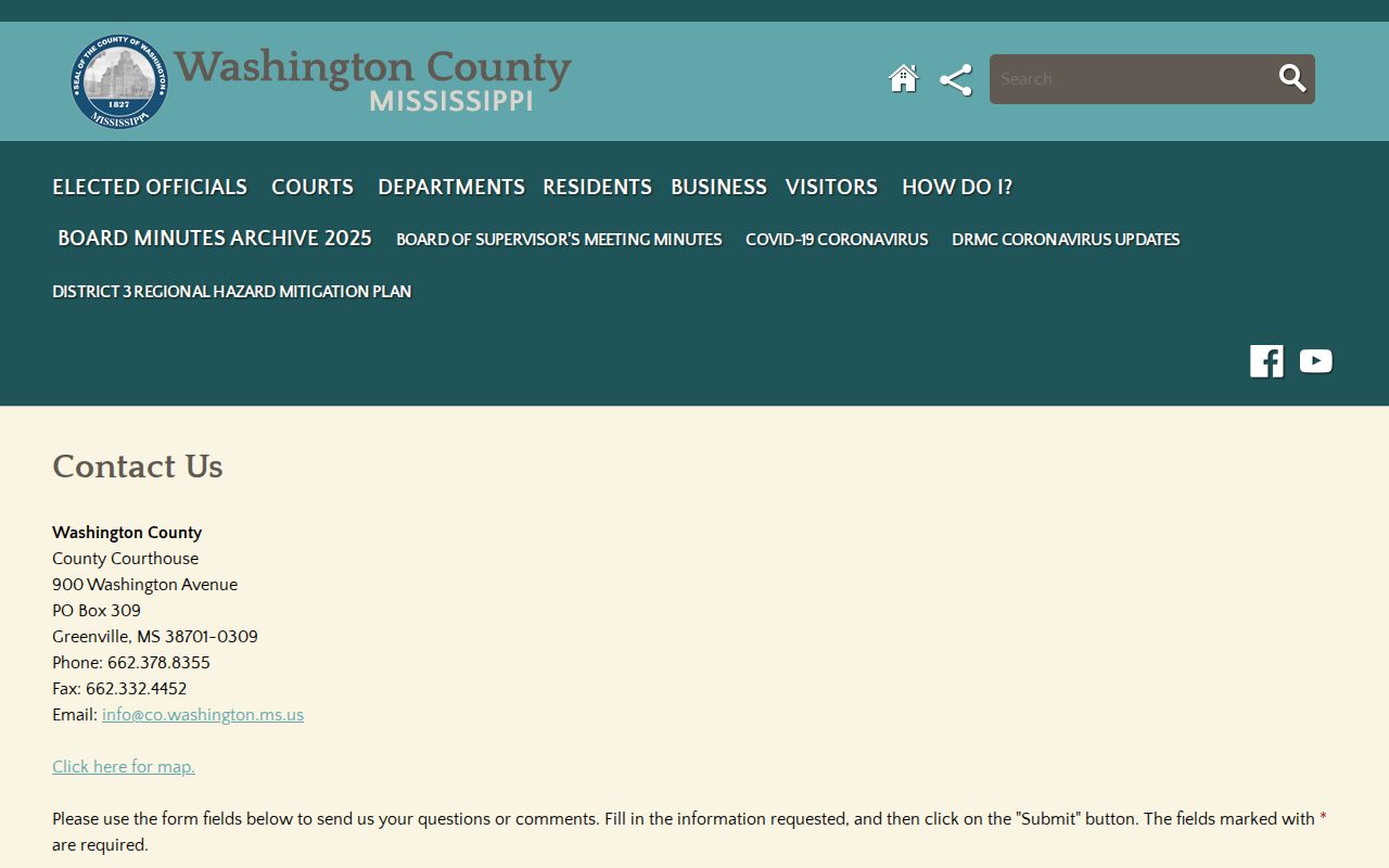 Washington County case lookup boundary shown by the county general contact form