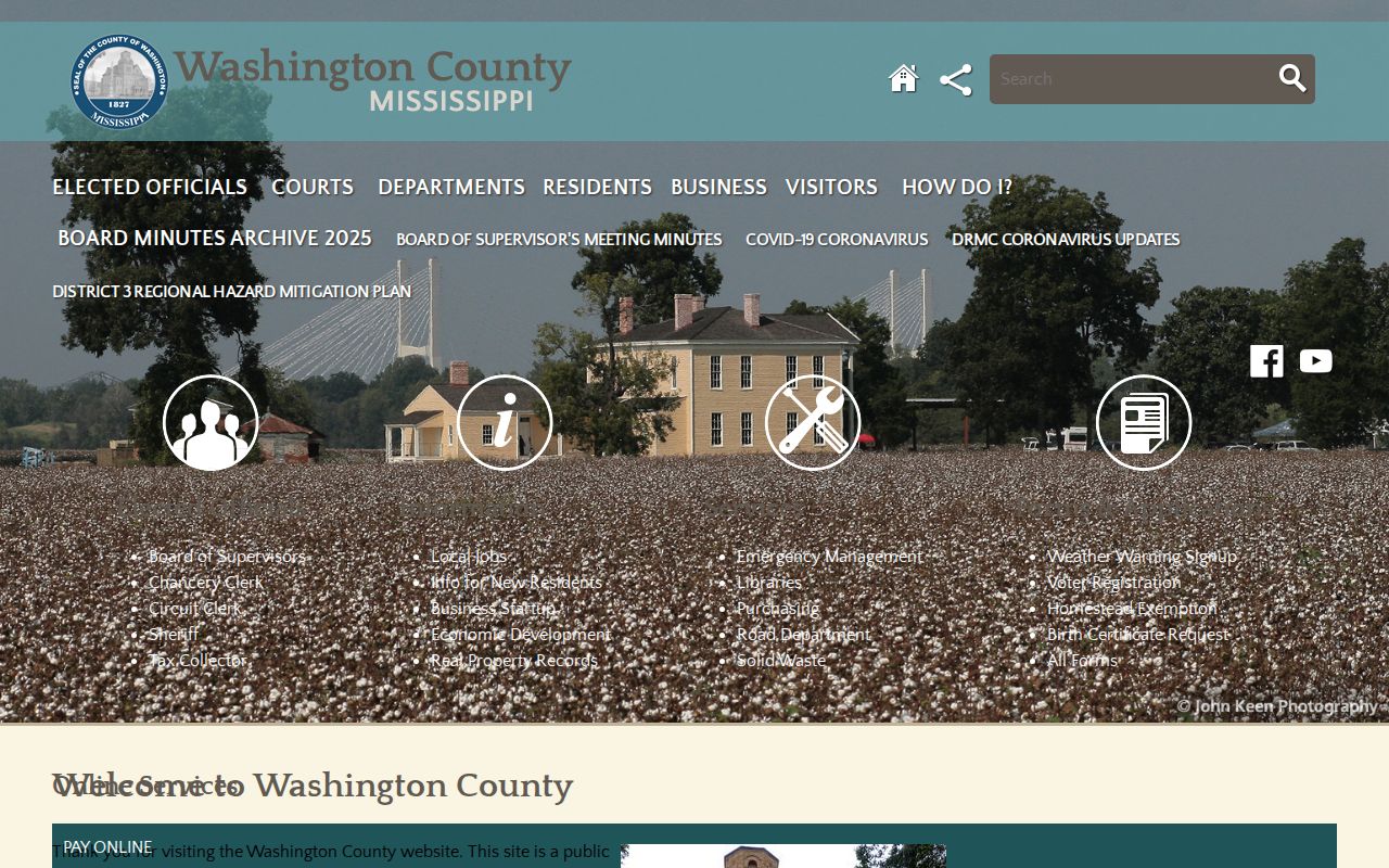 Washington County court docket county government routing page